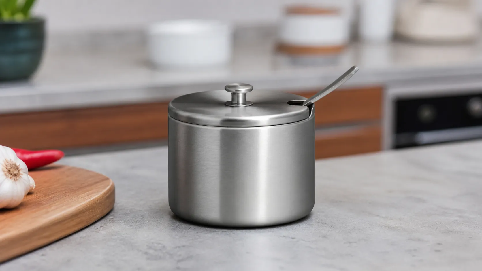 Pure Titanium Seasoning Jar 280ml Ice Crystal Silver Spoon
